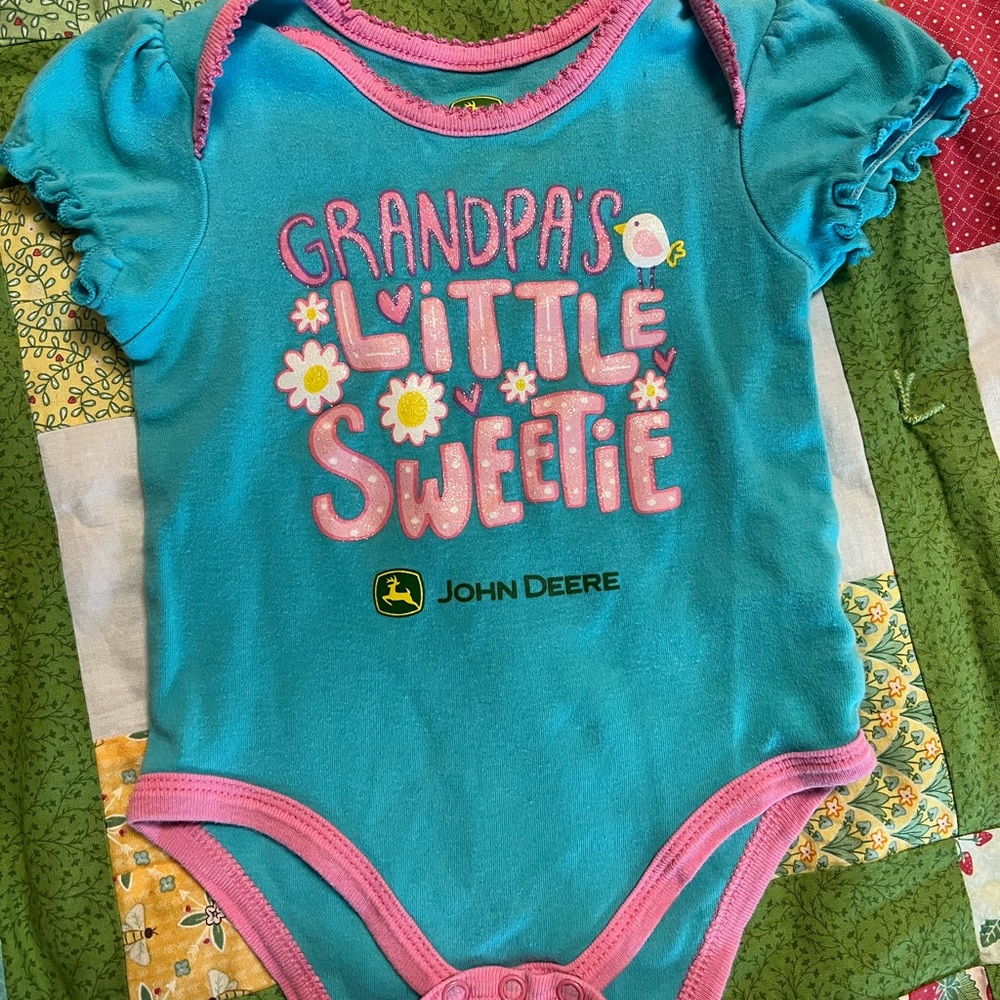 John Deere tractor onesie size 6 to 9 months